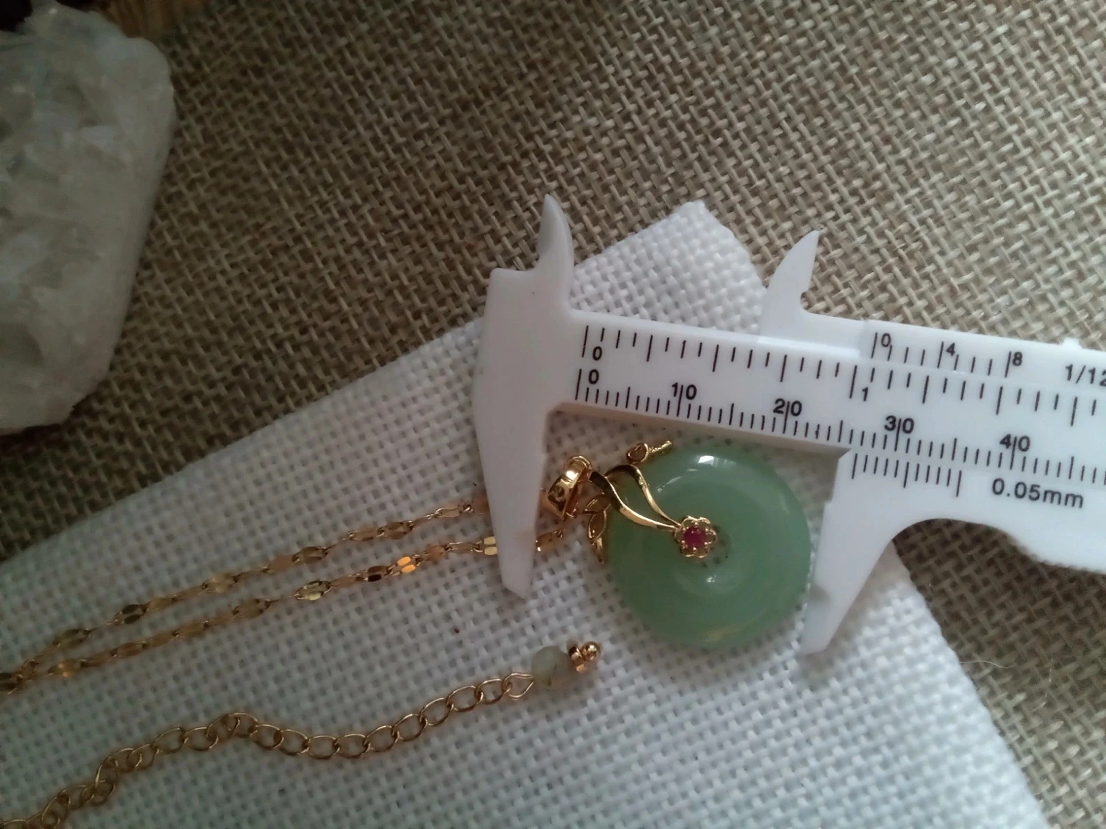 Collar de acero inoxidable y jade verde – photo 2